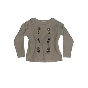 Girls Chelsea & Violet Tan Embroidered Sweater Size XL (16)